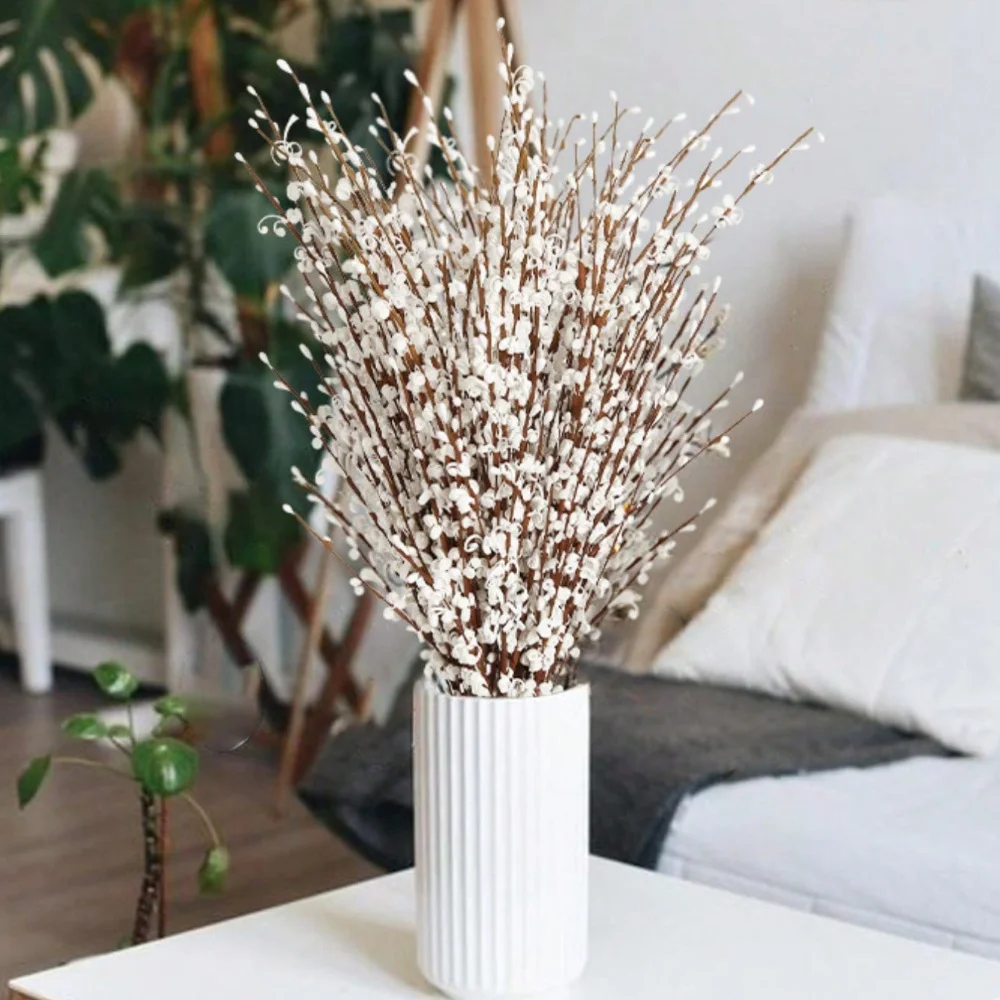 

15PCS 29.5in Artificial Flowers Faux Jasmine Fake Flower Willow Branches Stems For Vase Wedding Office Party Hotel Restaurant D