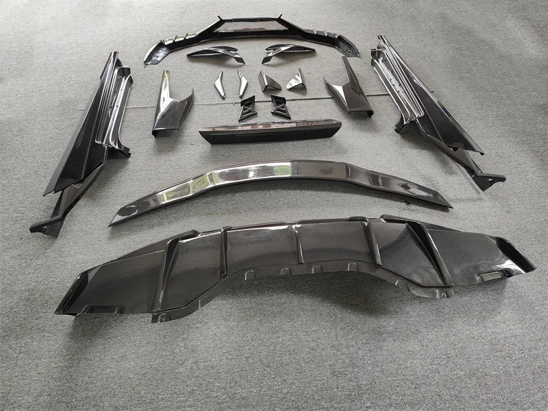 

M-style Carbon Fiber Front Lip Side Skirt Rear Diffuser Rear Spoiler Base for Lamborghini HURACAN LP580 LP610 Body Kit