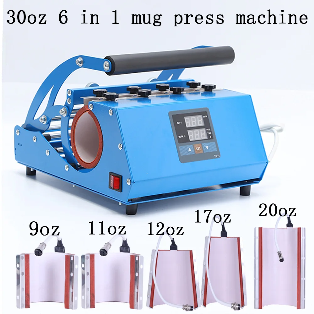 6 In 1 Mug Tumbler Bottle Heat Press Transfer Machine for Sublimation Printing Diy Crafts Making