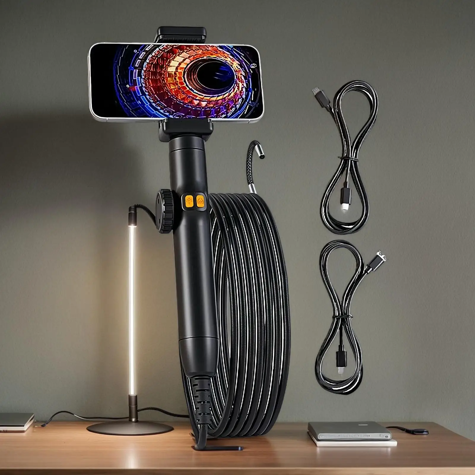 Periscopio con testa articolata Telecamera endoscopio industriale Cannocchiale serpente impermeabile per sistema Hvac per condotto industriale elettrico