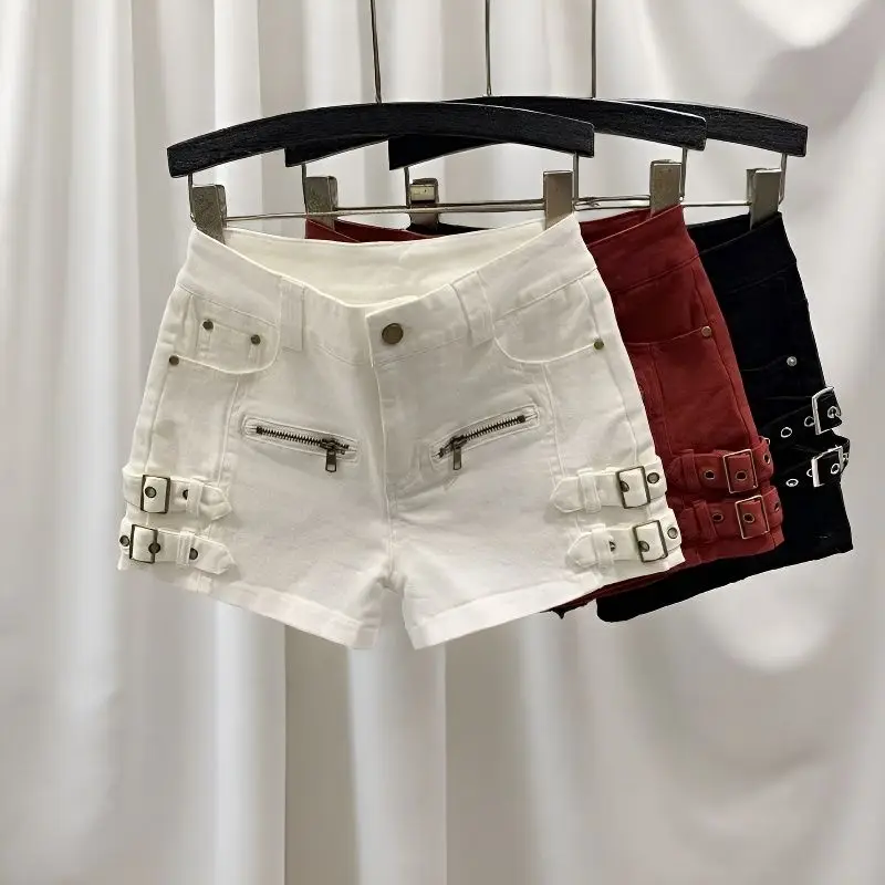 Trendy Retro Hot Girl Denim Shorts Women's Spring Summer New Sweet Cool High Waist Slimming A-Line Wide Leg Hot Pants