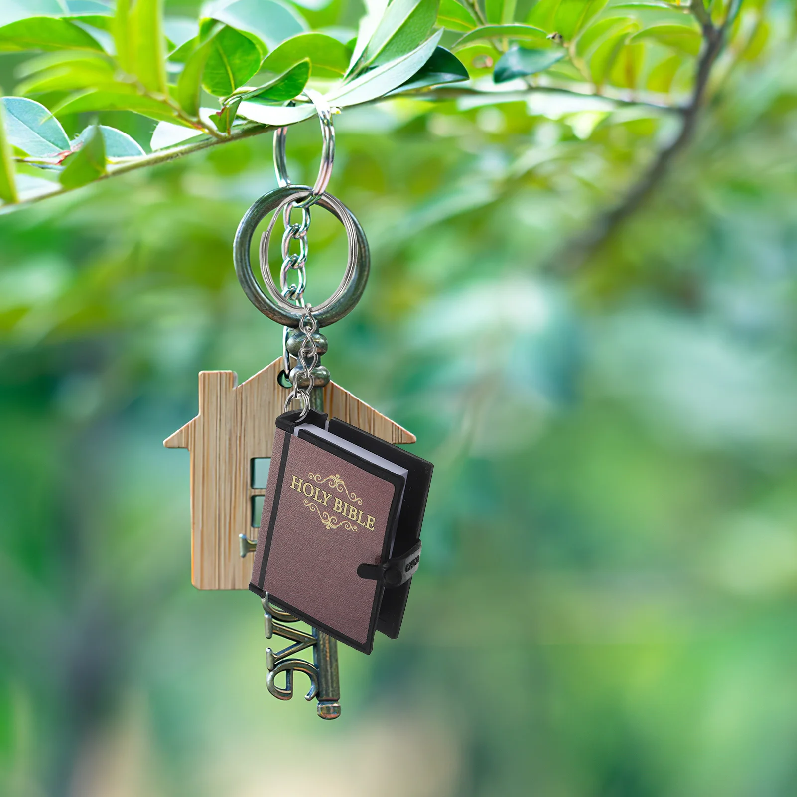 

8Pcs Bible Keychain Creative Mini Bible Book Pendant Key Rings Bag Hanging Decoration Religious Gifts Religious Gifts