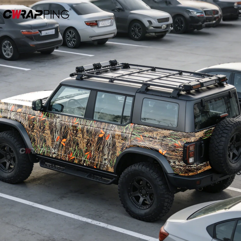Automotive Vinyl Paper for Car Leaf Camouflage Film Wrap Foil Car Tuning Accessories Motorcycle Helmets Vehicle Stickers Sticker