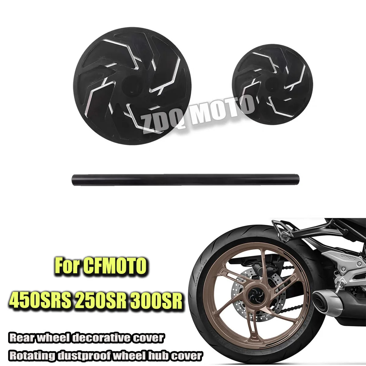 

Fit For CFMOTO 450SRS 250SR 450SS Motorcycle rear wheel decorative cover aluminum protective cover wheel hub center dust cover
