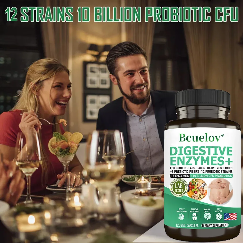 Probiotic Enzymes + Prebiotics & Digestive Enzymes, Promote Intestinal Flora Digestive Health Women & Men Provide Lasting Energy