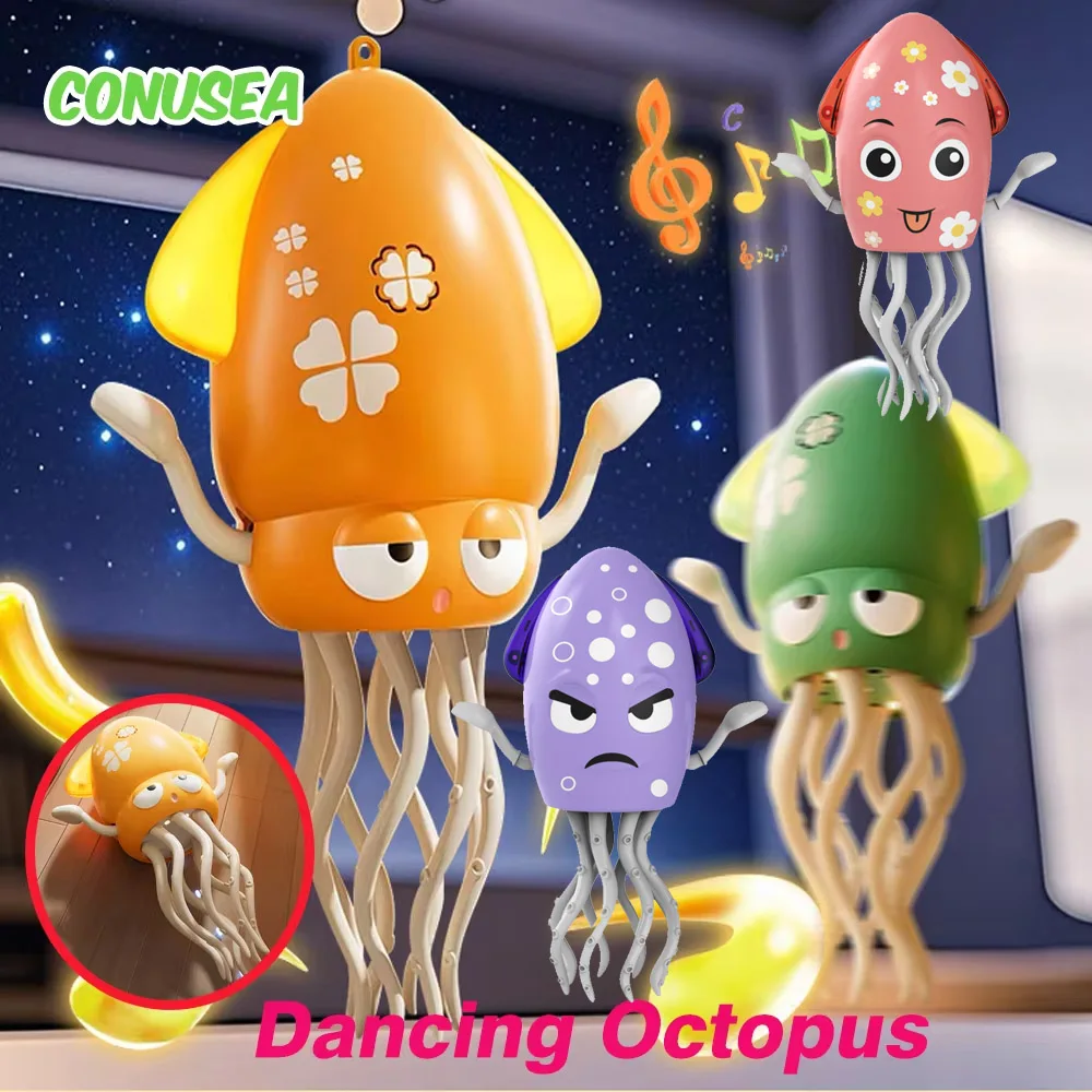 

Electric Dancing Squid Octopus dancer Novelty fidget toys luminous Music Baby Crawling toys games for kids children Pets