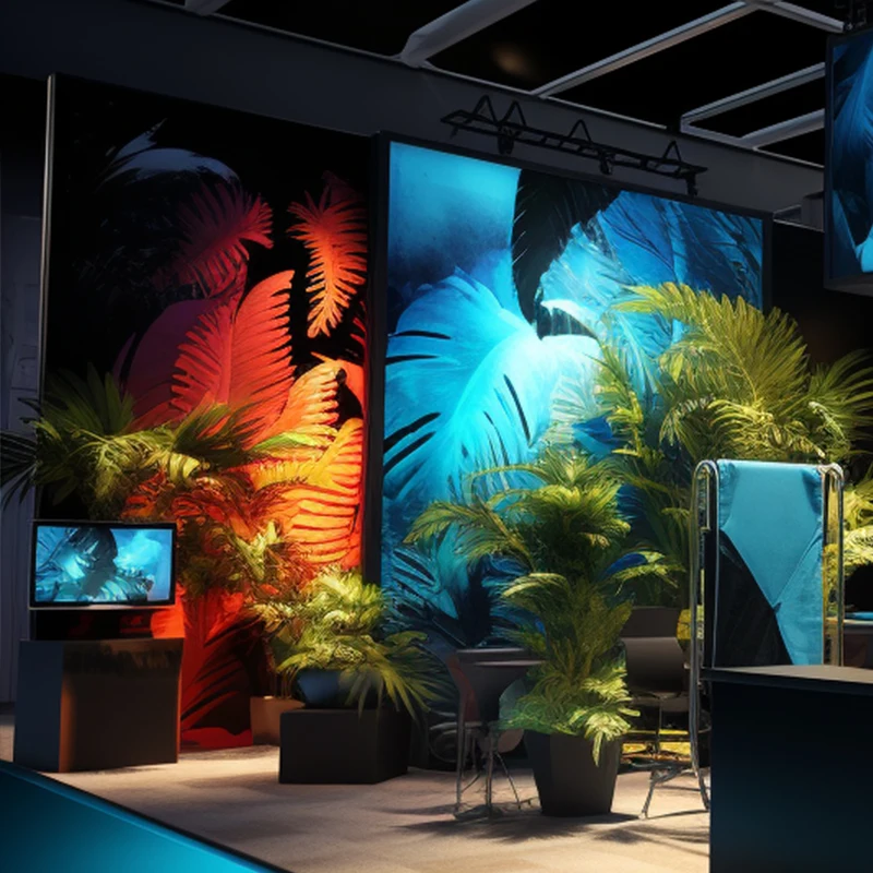 Marco de aluminio independiente, retroiluminación de doble cara, pantalla Led para conferencias, cabina de comercio personalizada, pancarta de marca