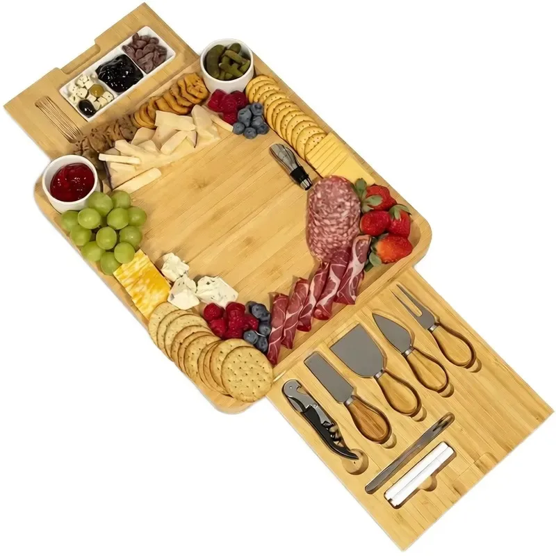 Rectangle bamboo multi-functional cutting board