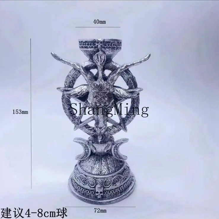 

PYH modern simple ornament, Satan series tall goat crystal ball base, both physical and sold, Halloween base