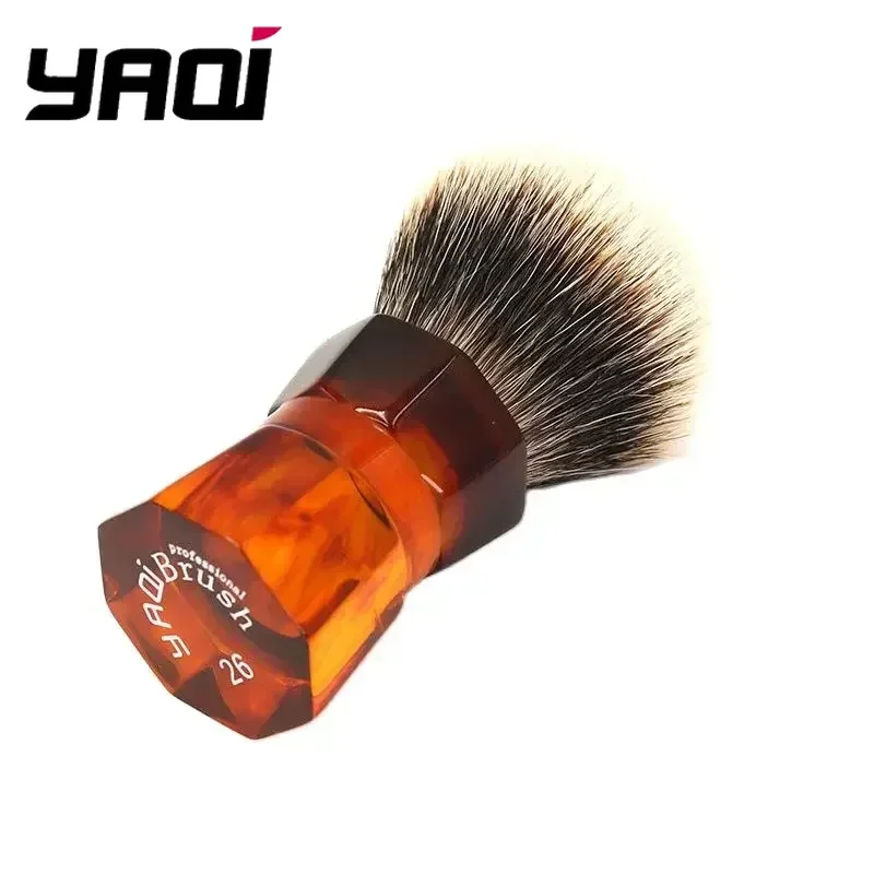 2026-wet-shaving-brush-moka-express-two-band-badger-hair-men's-beard-shaving-brush-yaqi-26mm