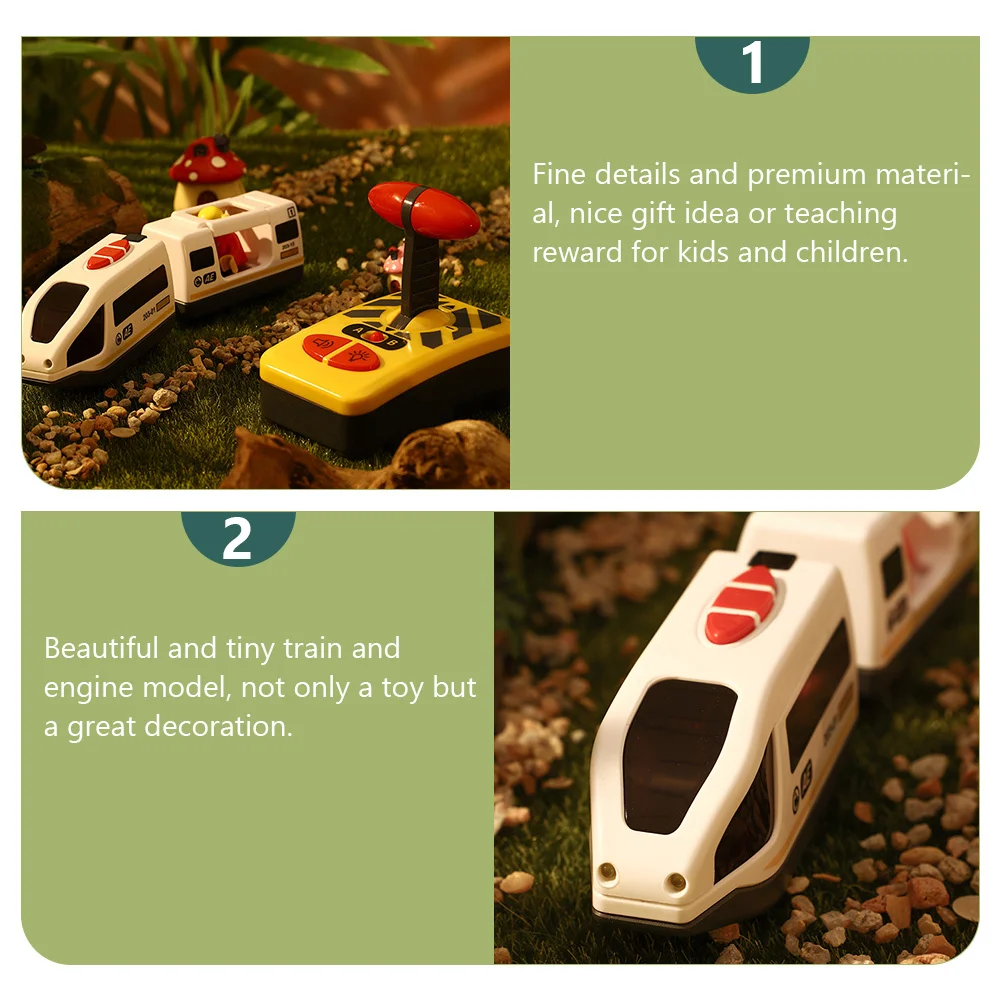 Train électrique télécommandé pour enfants, en plastique, détails fins, moteur résistant à l'usure, pour Collection, décoration, cadeau, 1 ensemble