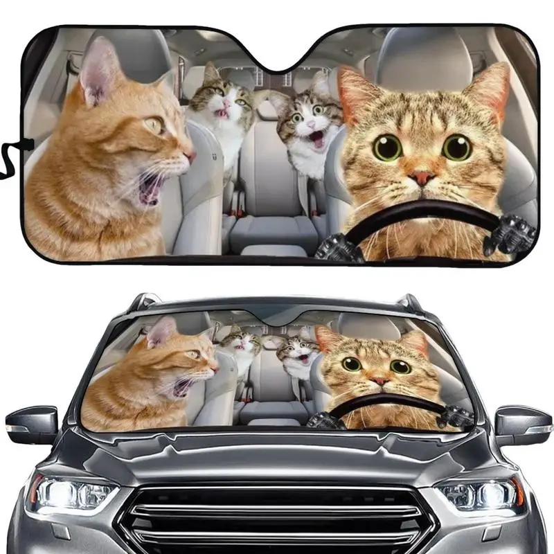 Car Windshield Sun Shade Foldable Cute Funny Pattern Sun Shade auto Windshield cover Automotive Window Sun Shade Visor protector