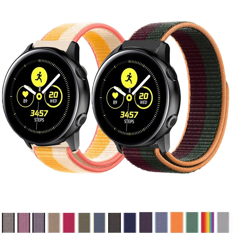 20mm 22mm Nylon band For Samsung Galaxy Watch 4/Classic/3 45mm/46mm/42mm/active 2 Bracelet Huawei watch GT 2 pro  sport strap