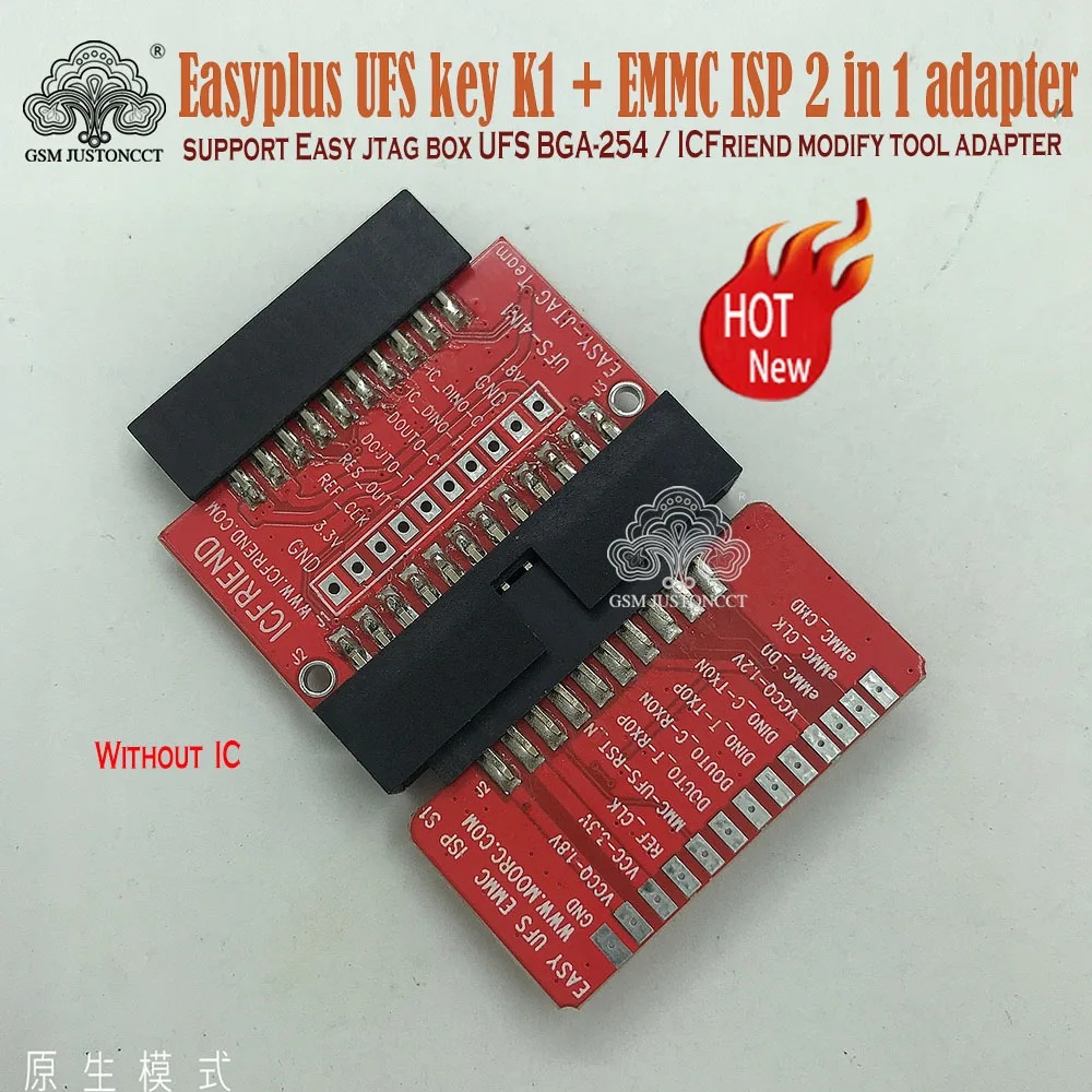 EASY Plus UFS key K1 + eMMC ISP 2 IN 1 Adapter for UFS Socket / EMMC Socket work（U2 position without encryption chip）