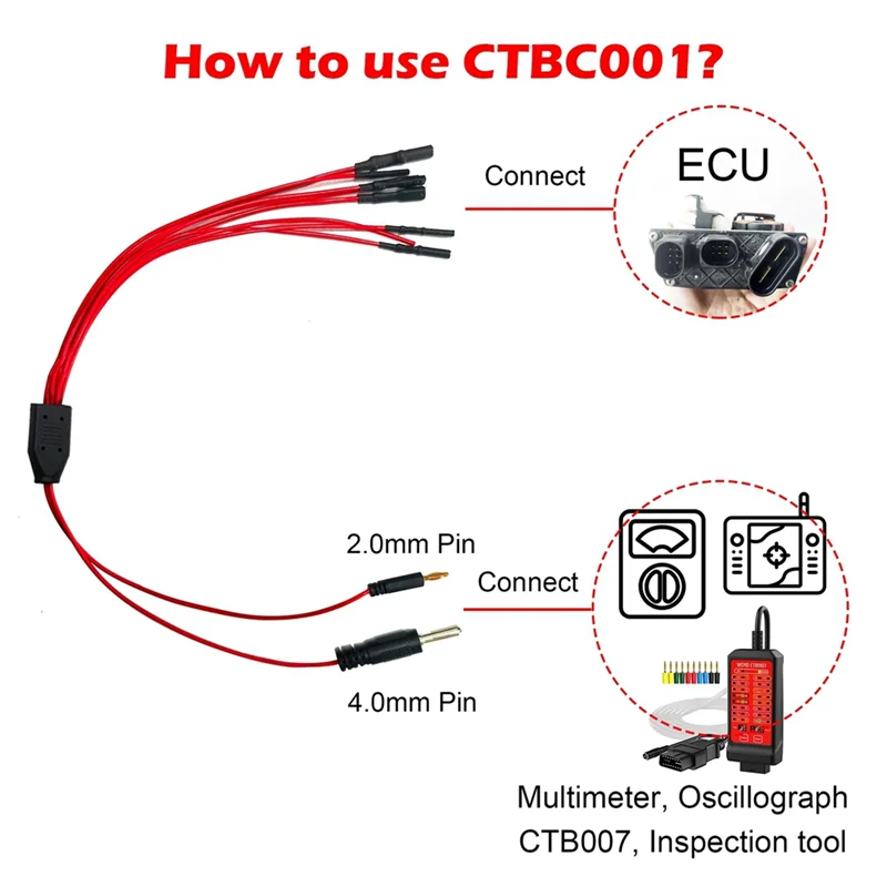 

A03E-CTBC001 8-полосные вывода ЭБУ для автомобильного диагностического осциллографа, линейный кабель, соединение «сделай сам»