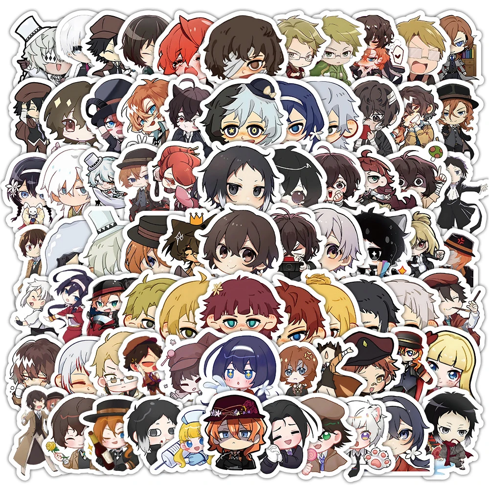 

10/30/50/100pcs Kawaii Bungo Stray Dogs Stickers Anime Decals DIY Phone Car Stationery Waterproof Cool Cartoon Sticker Kids Toys