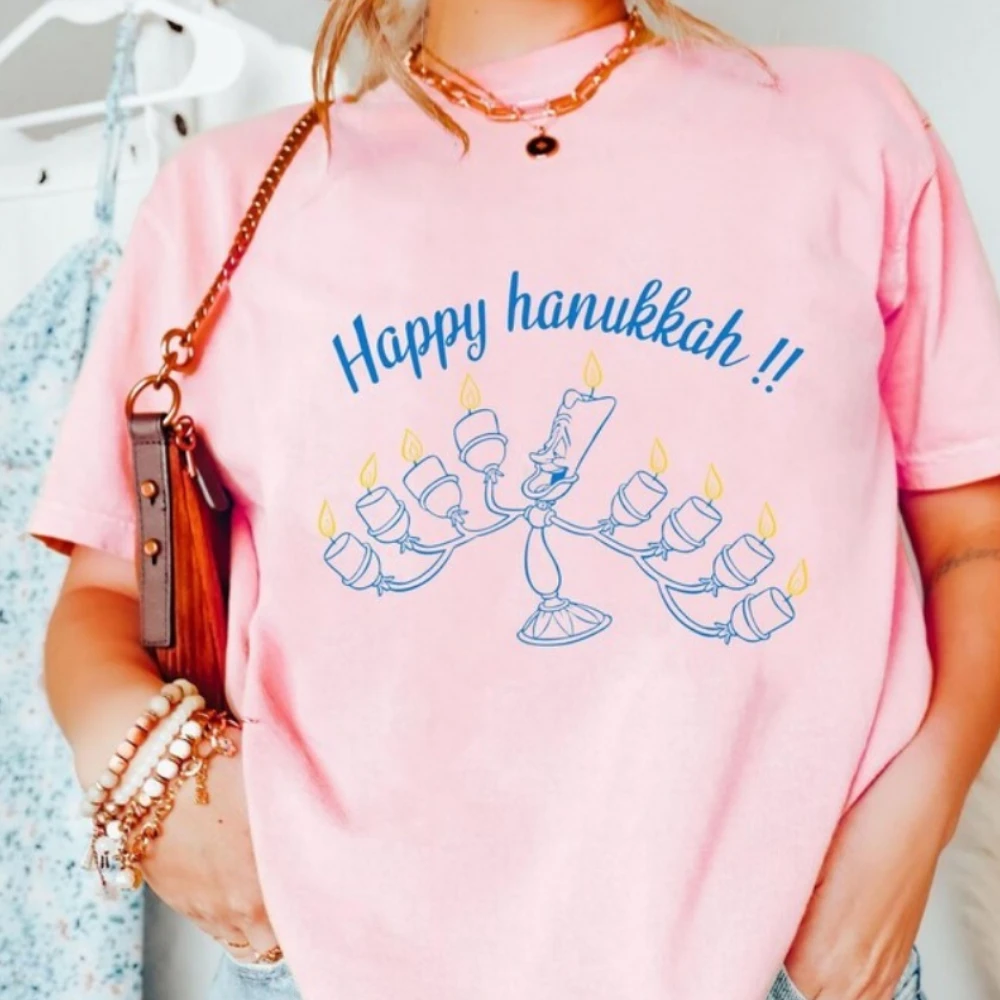 سعيد هانوكا المرأة تي شيرت الصيف قصيرة الأكمام عالية الجودة ملابس علوية من القطن الجدة تتجه الملابس الشارع الشهير النساء الملابس