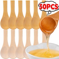 30/5PCS Mini Wooden Spoons Honey Coffee Condiment Salt Sugar Spoon for Kitchen Cooking Seasoning Tea Scoops Tableware Supplies