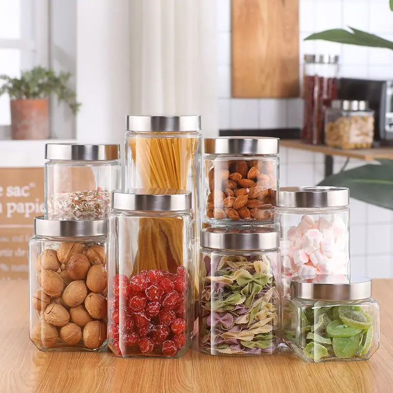 European Sealed Jar Glass Storage Bottle Milk Powder Tea Box with Lid Multigrain Storage Food Grade Bottle Grain Coffee Tank New