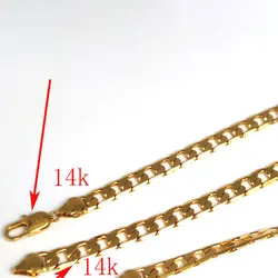 Hip Hop Rapper's 8mm 24” 14K Stamped Gold Plated Cuban Chain Fashion Necklace