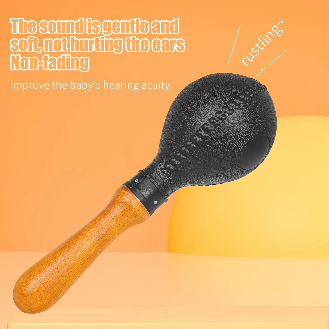 Orff Sand Hammer Rattles Percussion Musical Instrument for KTV Party Wooden Maracas Baby Shaker Toy Kids Educational Tools