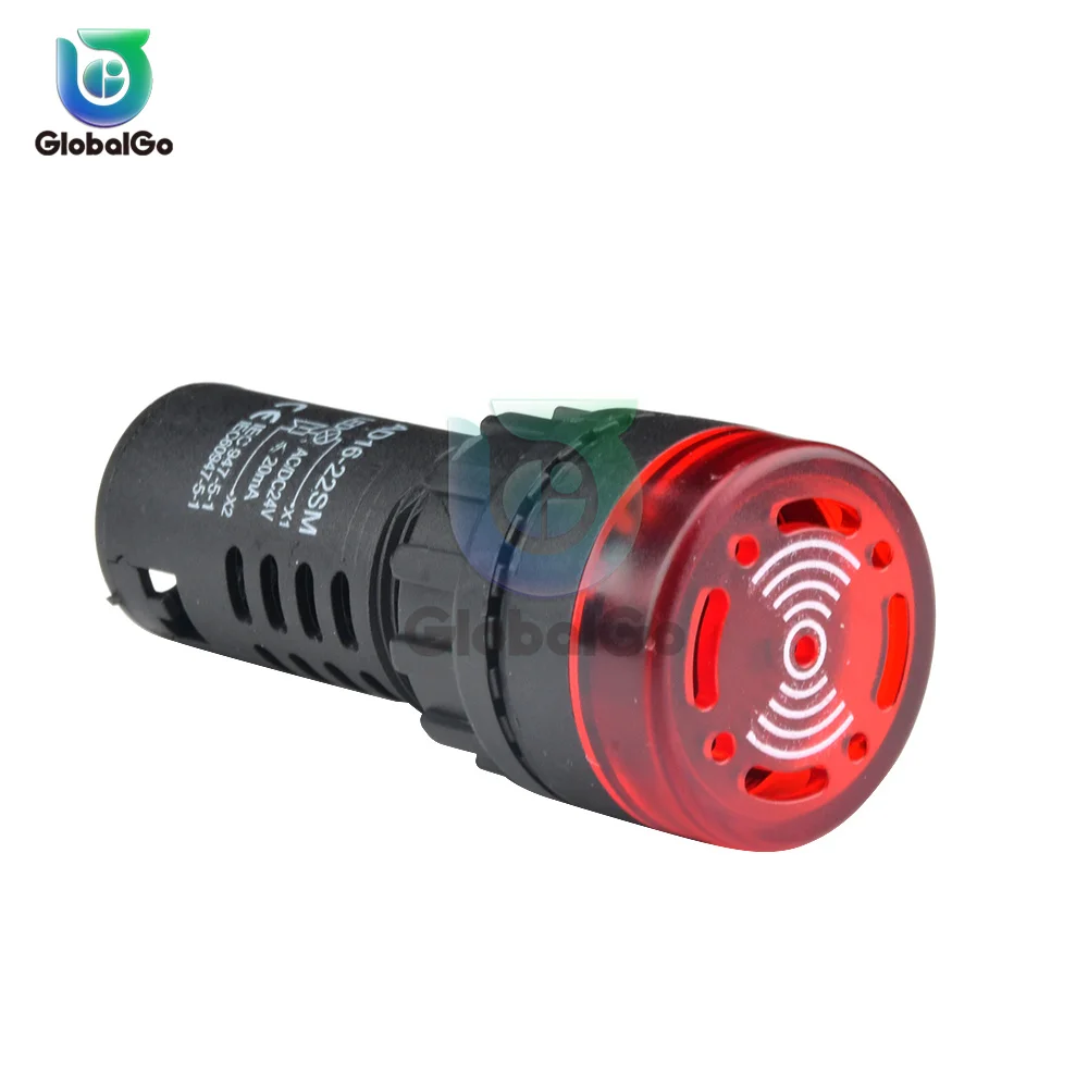 Red LED Active Buzzer Speaker Warning Device Light AD16-16SM 12V 24V 110V 220V Flash Signal Light Alarm Indicator