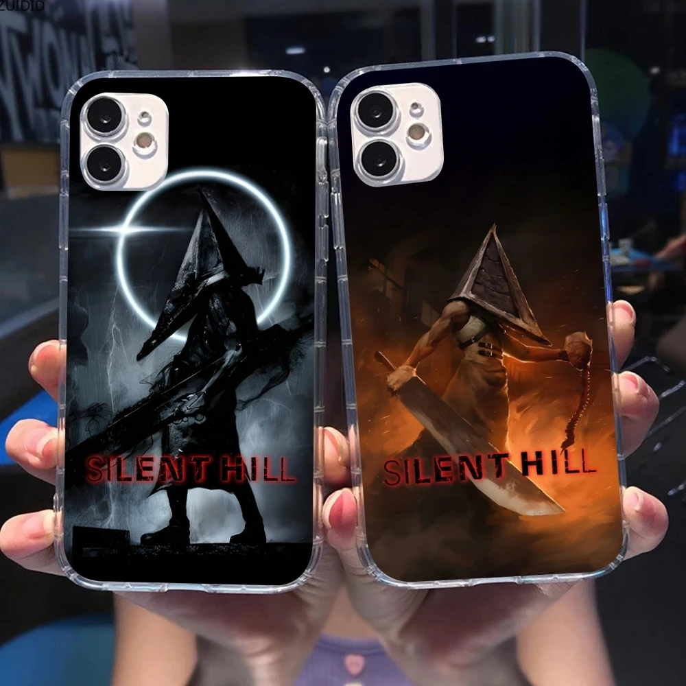 Silent Hill Pyramid Head Mobile Phone Case for iPhone 16 15 14 13 12 11 X XR XS 8 Pro Max Plus Mini Clear Transparent Cover