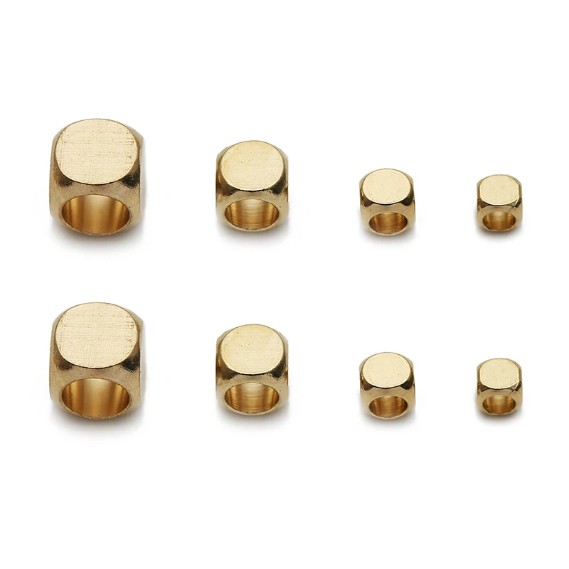 100pcs Loose Large Hole Spacer Beads For Bracelet Making 3 4 5 mm Copper Brass Charm Beads Necklace Jewelry Supplies Accessories