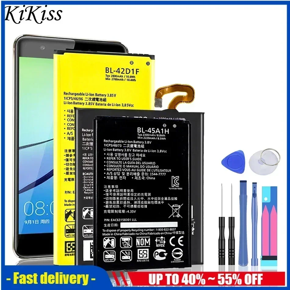 BL-45A1H Battery For LG K10 K20 K30 K4 K7 K8 2017 Plus/V10 V20 V30 V40 V50 ThinQ LTE K425 K428 MS428 K430DSF K430 F670 Q10 K420N