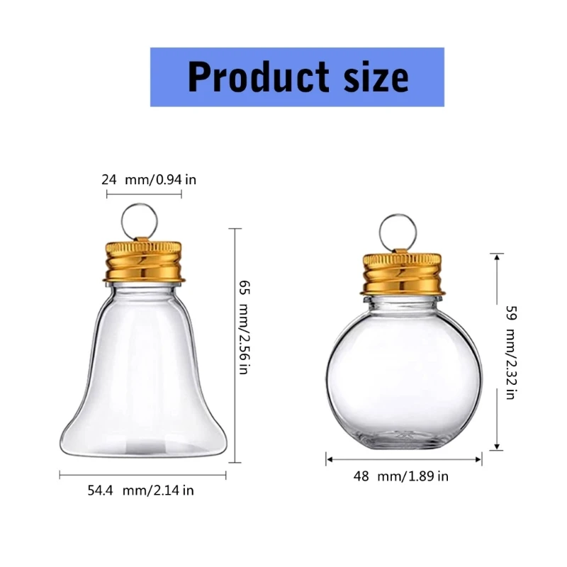 Festival Fillable Clear Baubles Bottle Decoration Christmas Tree Hanging Pendant for Seasonal Decors Weddings and Event