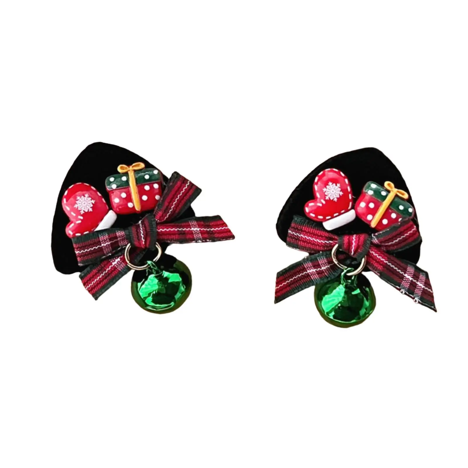 Holiday Hair Barrette for Women Christmas Theme Cute Clip Fabric Hairpins Party Headwear Costume Accessory