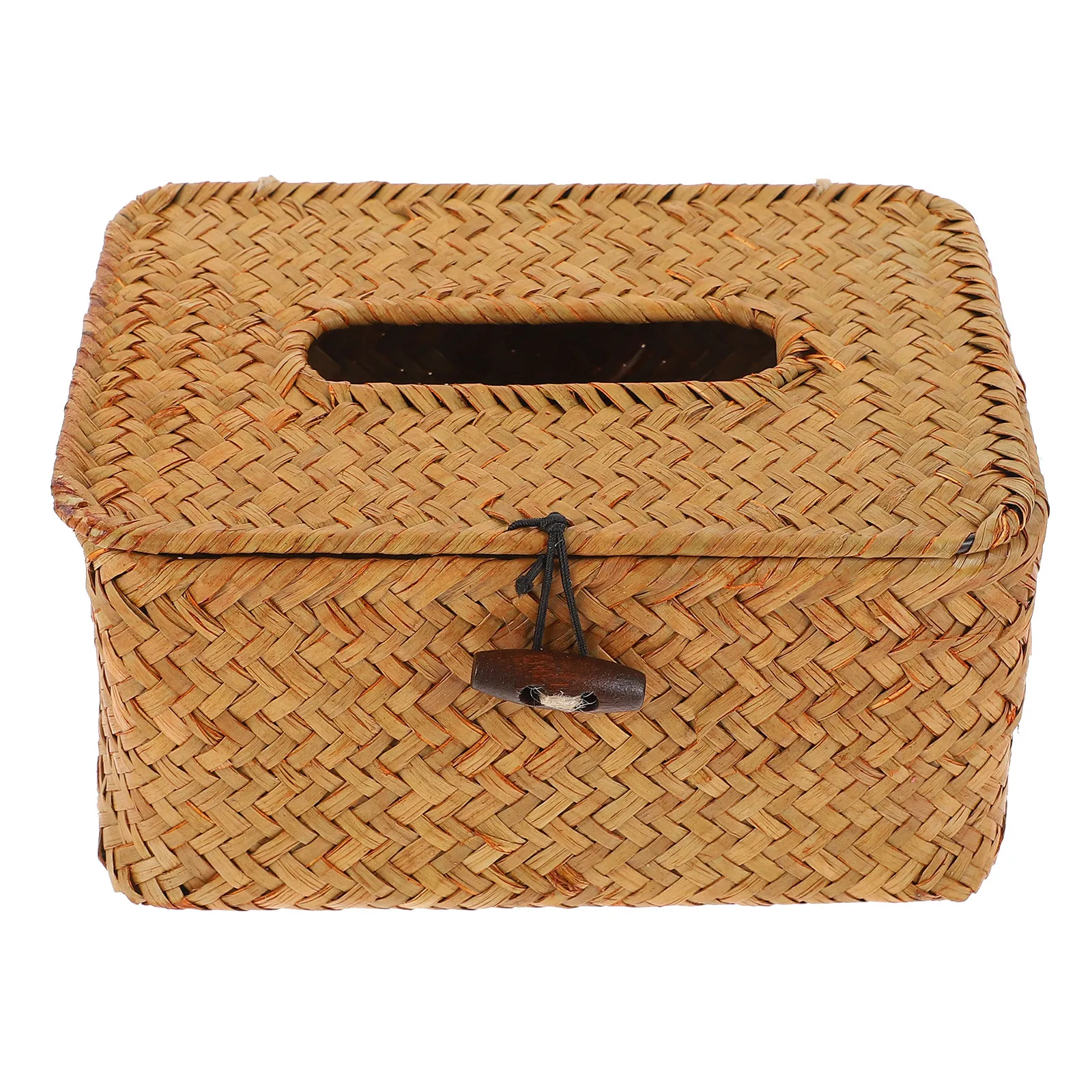 1Pcs Elegant Woven Rattan Tissue Box Rustic Retro Design Smooth Burr-Free Surface Desktop Paper Holder for Cafe Living Room