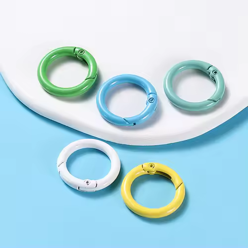 5Pcs/Lot 21 Colors Metal O Ring Spring Clasp Openable Round Carabiner Keychain Clips Hook Dog Chain DIY Jewelry Buckle Connector - Image 30