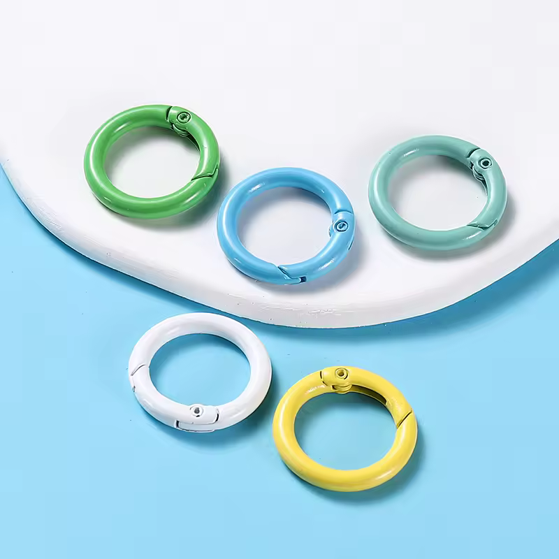 5Pcs/Lot 21 Colors Metal O Ring Spring Clasp Openable Round Carabiner Keychain Clips Hook Dog Chain DIY Jewelry Buckle Connector - Image 30