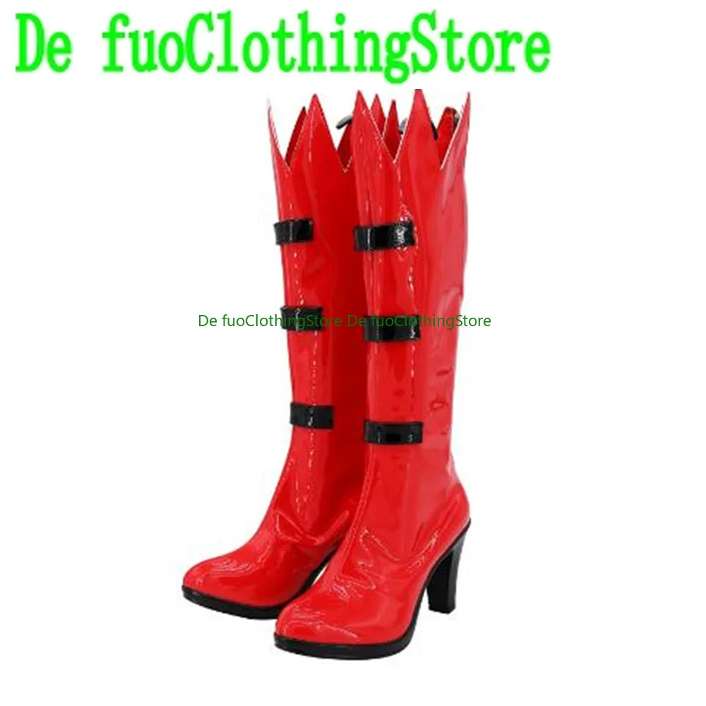 Defuo Game Underfell Papyrus Rode Laarzen Hoge Hak Cosplay Schoenen Game Anime Game Rollenspel Halloween Party Props Schoenen Laarzen