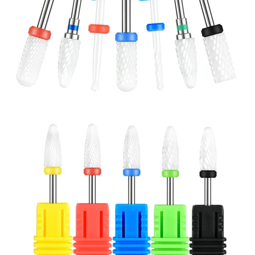 Imagen 1 del producto Brocas de cerámica de tungsteno para uñas, accesorios para manicura y pedicura, pulidor de limas, equipo de arte, 68 tipos