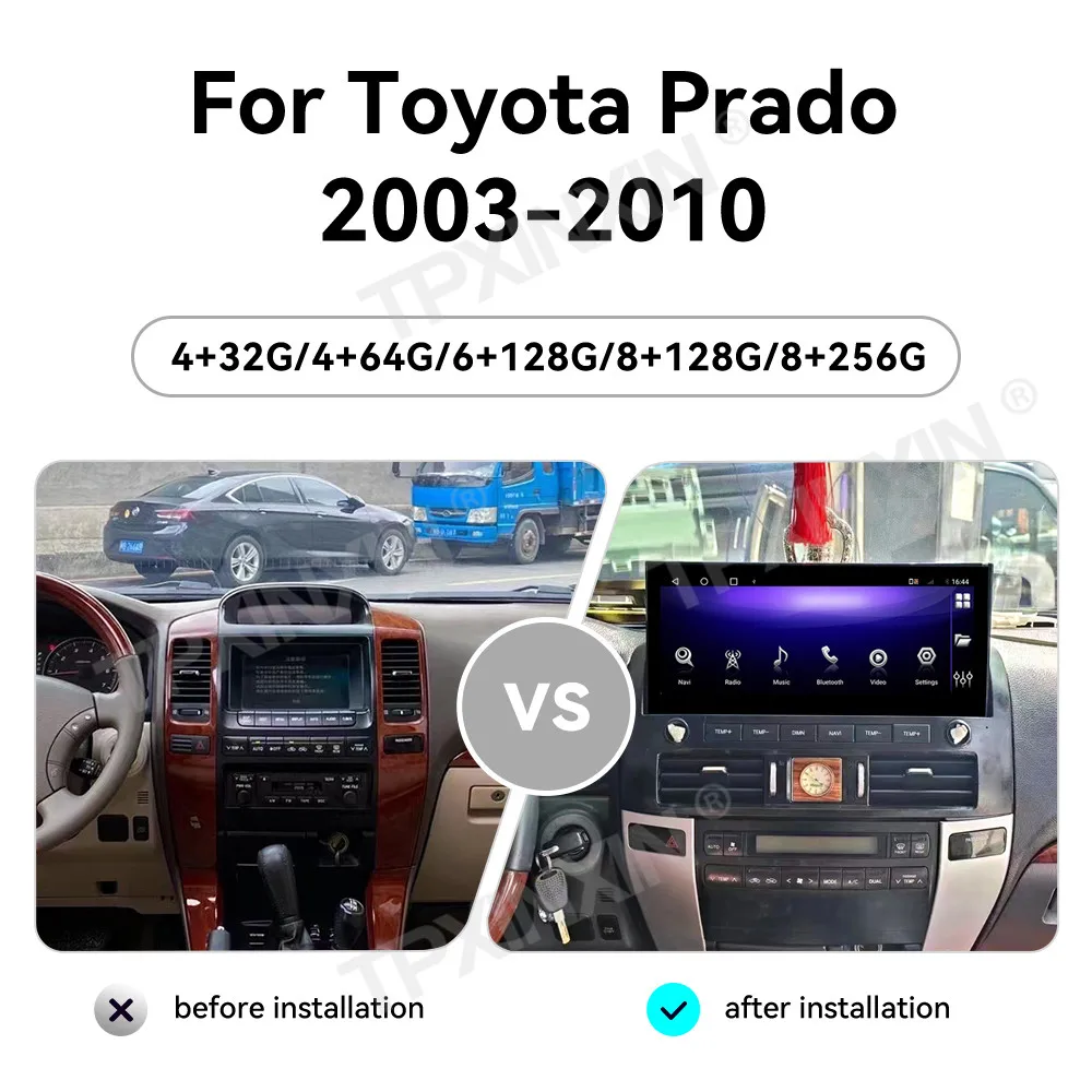 Android Auto Multimedia For Toyota Land Cruiser Prado 2003~2010 GPS Navigation Car Radio offline map Stereo Receiver Head Unit