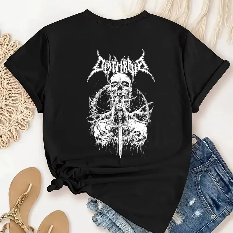 Fashion Sport Short Sleeves Y2K Punk Tees Summer T-shirts Jogging Men Skull T- Shirt Printed Baggy Loose Oversized Print Tee