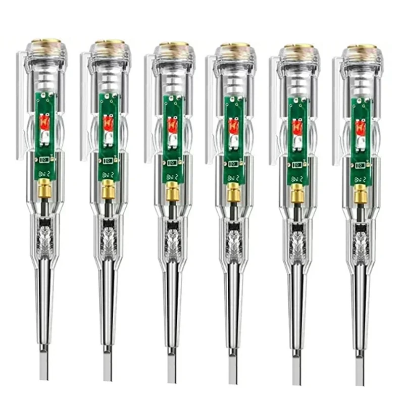 6Pack Voltage Tester, AC Voltage Detector Pen,70-250V Circuit Tester Electric Screwdriver Induction Voltage Detector Pen