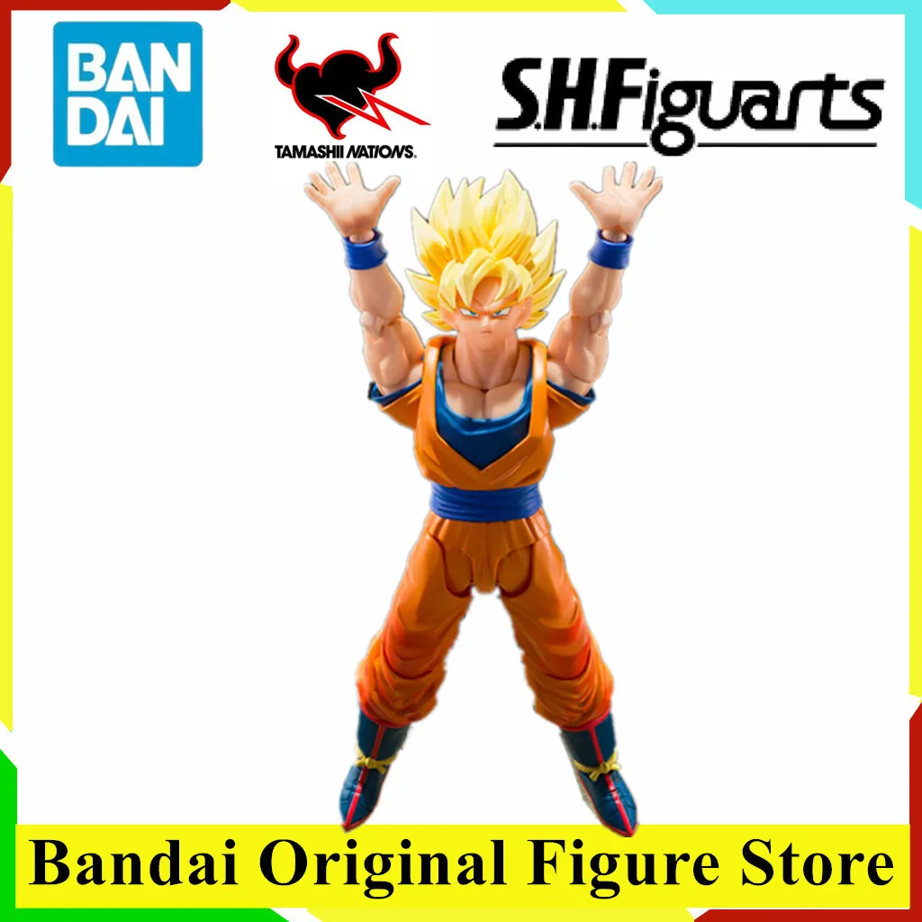 

Оригинальный BANDAI S.H.Figuarts Super Saiyan Son Goku Dragon Ball Z, аниме-фигурка, игрушки, модель из ПВХ, начинающая окончательной биты