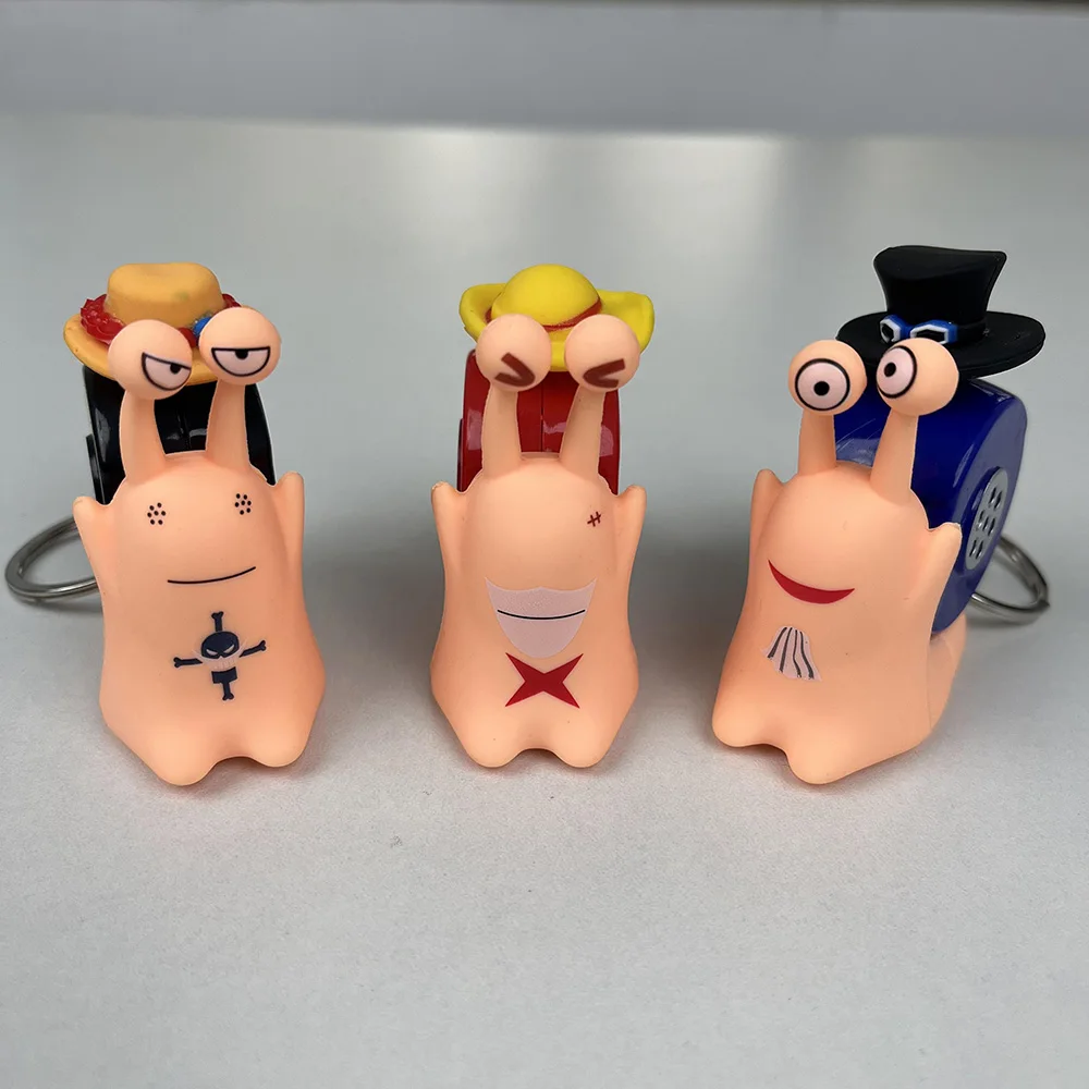 Anime One Piece Den Mushi Modell-Spielzeuge Cartoon Luffy Sabo Ace Schneckenförmiges Telefon mit Ton- und Aufnahmefunktion Spielzeug für Kinder Geschenke – Detail 2