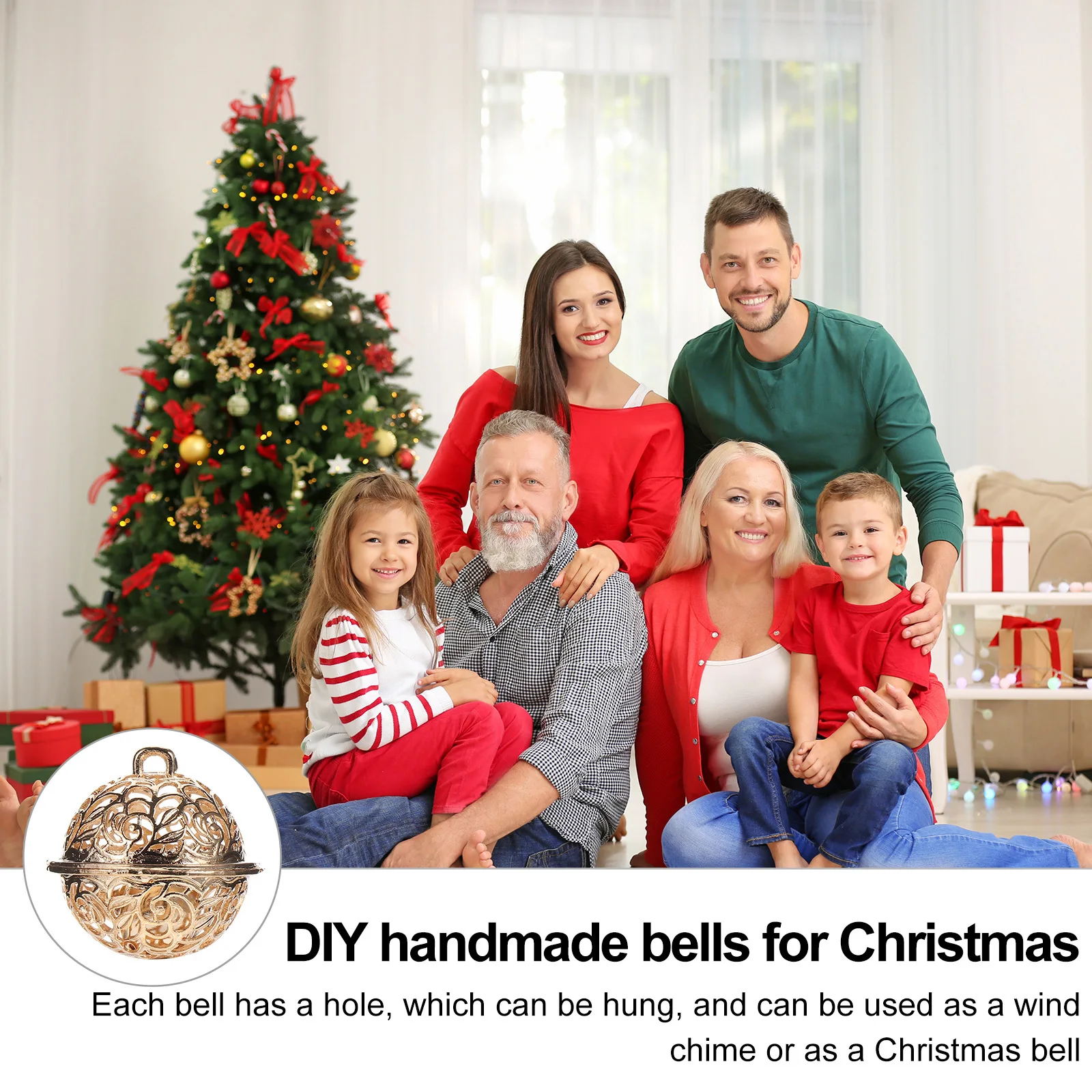 

20Pcs Metal Christmas Jingle Bells Hollow Pendant DIY Craft Bells for Festival Decor Party Supplies Christmas Tree Ornament