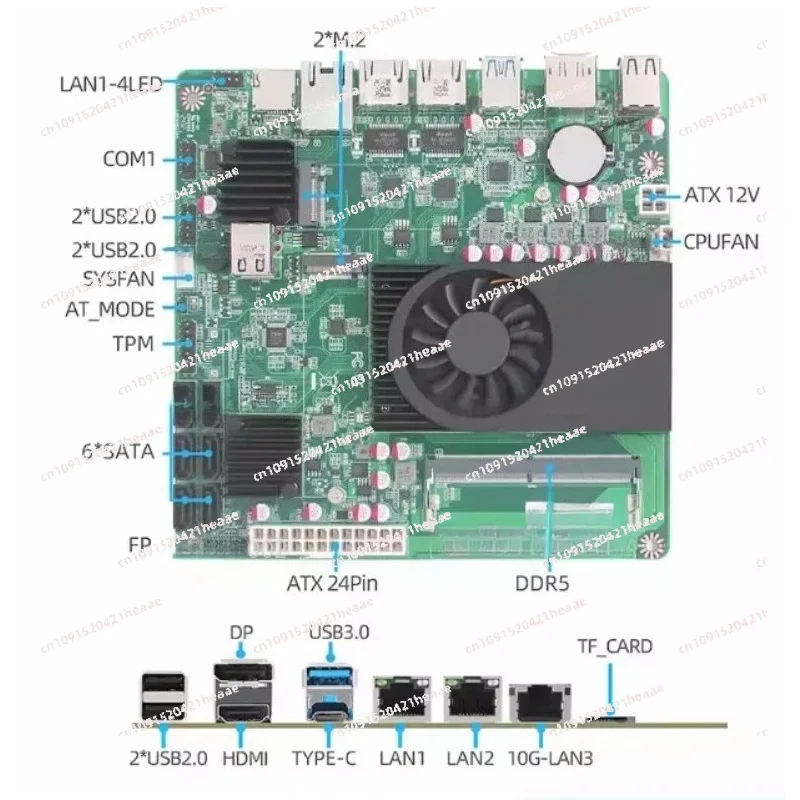 Suitable for  10 Gigabit network interface  2 2.5G/1 10 Gigabit/2 M.2 interface N150 N305 six-bit main board