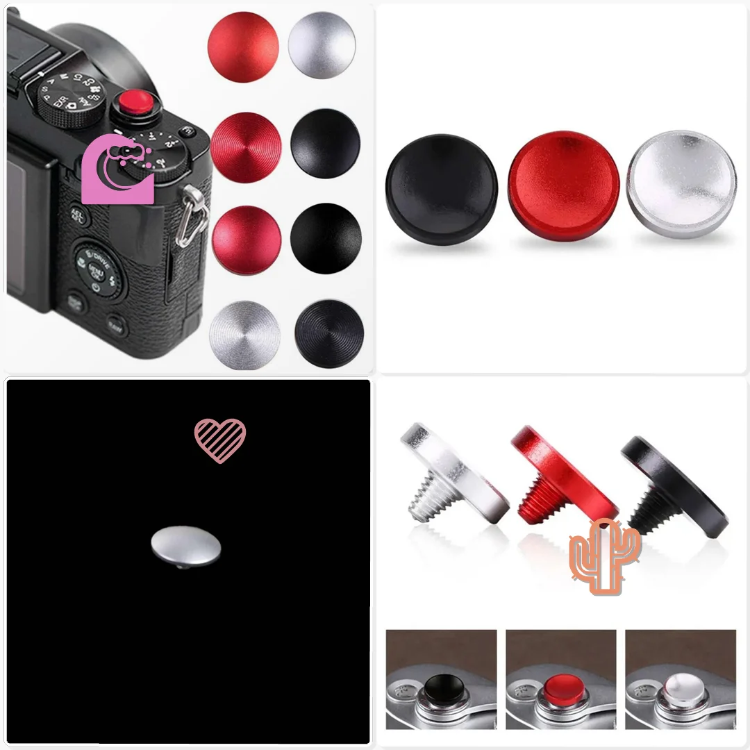 Flat Convex Concave Shutter Release Button SLR DSLR Black Red Silver Metal Trigger Pet Photography Capture Moment