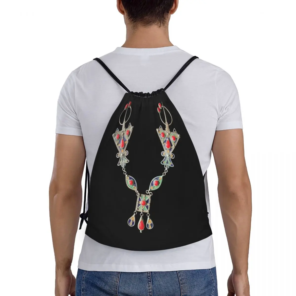

Многофункциональные рюкзаки Kabyle Jewelry Amazigh на шнурке, сумки для мелочей, сумки для книг для мужчин и женщин, школьные сумки