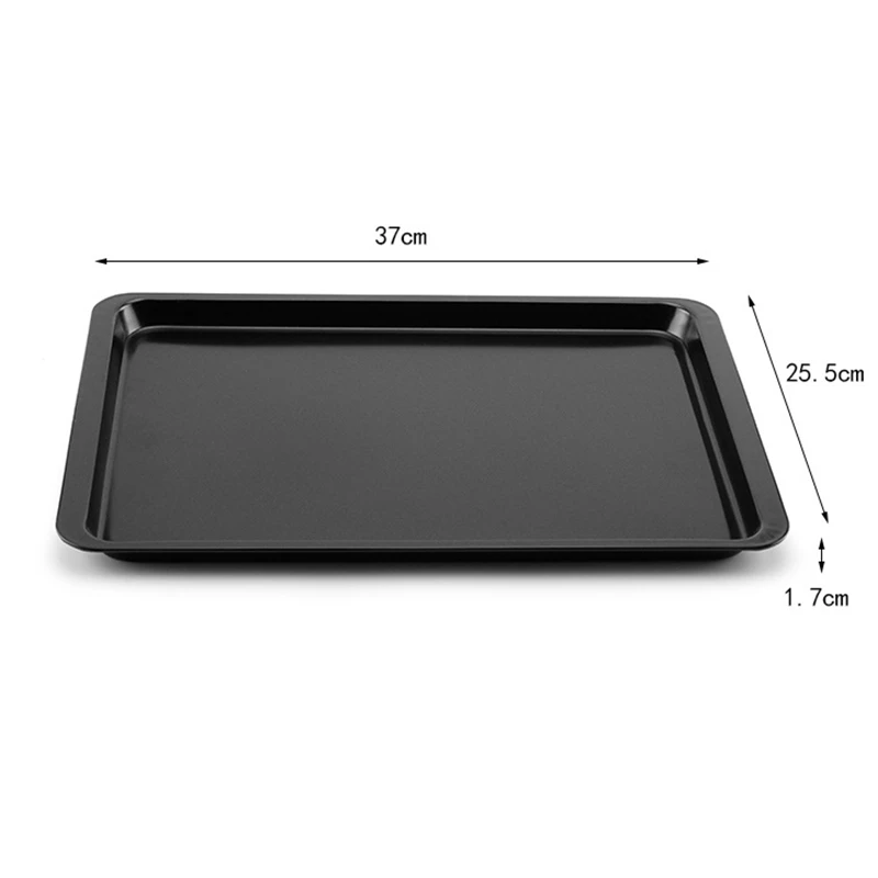 A74U 2Pcs  Rectangular Non-Stick Bread Cake Baking Tray Baking Tray Oven Rectangular Black Baking Tray Diy Baking For Kitchen