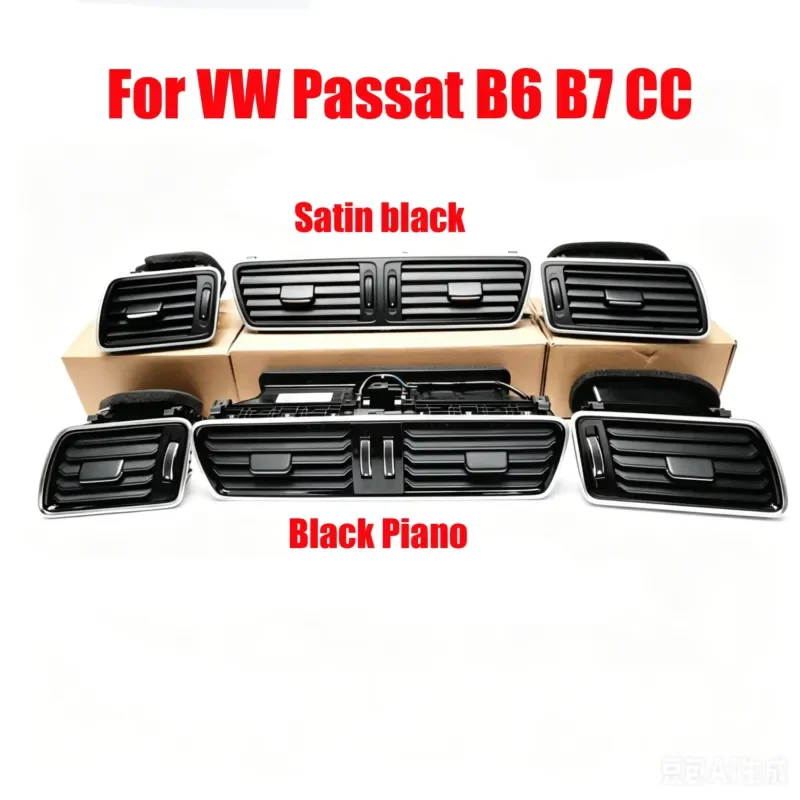 3AD819728A 3AD819701A 3AD819702A Black Chrome Piano Paint AC Air Vent Outlet Trim For VW Passat B6 B7 2006-2011 Car Interior