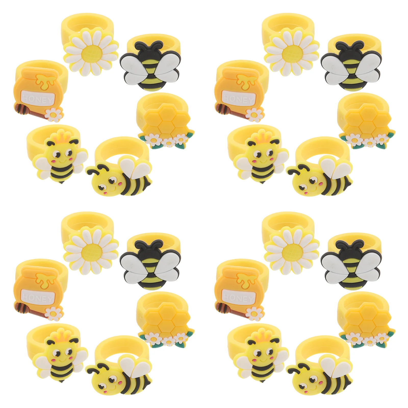 30 قطعة خواتم الفتيات الموضة الملونة البلاستيكية مجوهرات فستان الحفلات المفضلة جوائز الكرنفال جودي حقيبة الحشو #5