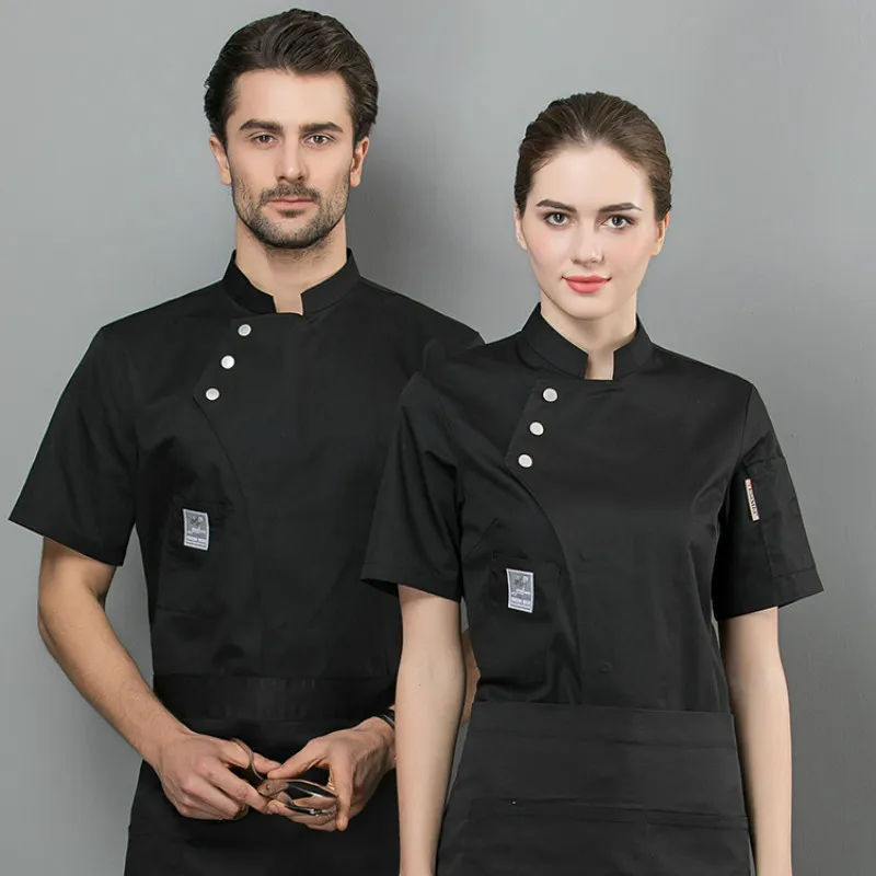 Giacche da cuoco Manica corta Food Serive Uniforme da cuoco Cucina traspirante Catering Ristorante Abbigliamento da lavoro Hotel Cafe Abbigliamento da lavoro da cuoco