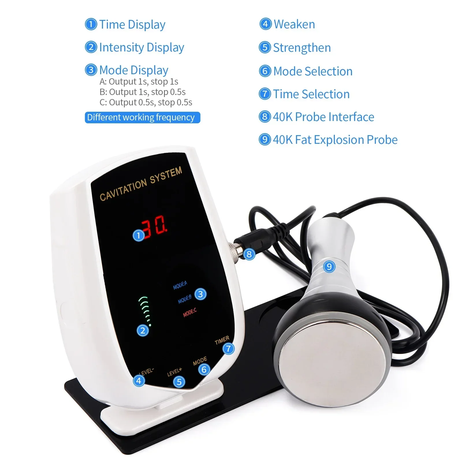 40KHz Ultrasound Cavitation Body Slimming Machine Ultrasonic Fat Blasting Device Ultrasonic Hip Lifting Waist Shaping Equipment